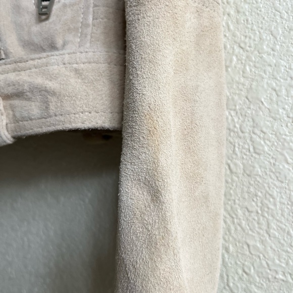 Blanknyc Suede Moto Jacket Medium Leather Sand Tan Biker Cropped whimsygoth Rock - Picture 7 of 16